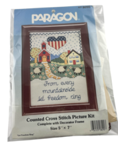 Paragon Counted Cross Stitch Partial Kit Let Freedom Ring Patriotic 8090 - $11.54