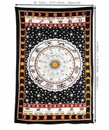 Indian Mandala Wall Hanging Tapestry Bed Sheet Table Cover ZODIAC SIGNS ... - $25.23 CAD