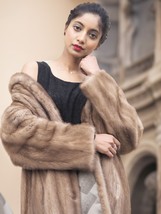 Pastel Light Brown Mink Fur Coat Coats M Fast Shipping - £397.43 GBP