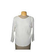 Liv Milano Womens XL Sweater Rhinestone Sleeves Leaf Open Applique Glam ... - $434.08 MXN