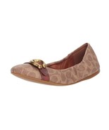 New COACH Women&#39;s Stanton Signature Buckle Ballet Flats Tan/Rust 5.5M - $175.24 CAD