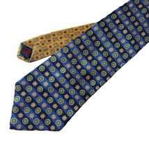 Vintage Tommy Hilfiger Neck Tie Blue Yellow Made in USA 100% Silk - $9.60