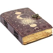 Handmade Sun &amp; Moon Vintage Leather Journal for Men &amp; Women 200 Pages An... - £39.96 GBP