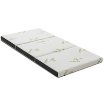 Queen 3 Inch Tri-fold Memory Foam Floor Mattress Topper Portable with Carrying  - £120.41 GBP