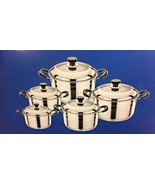 10 Pcs/Set Stock Pots Stainless Steel With Glass Lid 3.2 - 8.5 QT - New!... - $203.09 CAD