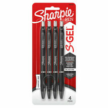 Sharpie S-Gel, Gel Pens, Medium Point (0.7mm), 4 Count (Pack of 1), Black - $8.41
