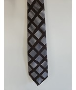 Brown/White Dots Checkered Pattern Neck Tie, 3.75&#39;&#39; x 58&#39;&#39; - $7.99