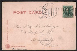 1905 NEW YORK Postcard - Auskerada to Greenfield, MA O1 - £2.32 GBP
