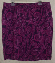 New Womens Merona Lined Purple Paisley Print Skirt Size 14 - £18.64 GBP