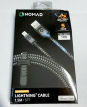 NEW Nomad 5&#39; ft Ultra Rugged USB Cable for Apple Devices Braided Nylon Sync 5FT - £18.51 GBP