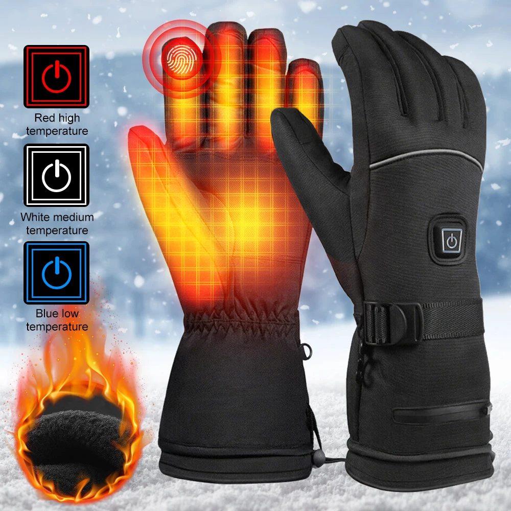 Motorcycle Heated Gloves Winter Warm Lithium Battery Heated Gloves Touch Screen - £24.20 GBP+