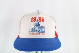 Vintage 80s Distressed 1985 Washington DC Spell Out Trucker Hat Cap Snap... - £19.35 GBP