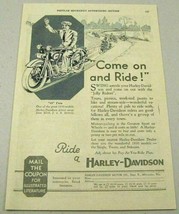 1930 Print Ad Harley Davidson Motorcycles &quot;45&quot; Twin Modewl Happy Man Riding - $17.79