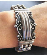 MODERNIST 925 STERLING SILVER LINKED BRACELET 7.5 inch - $4,494.02 MXN