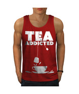 Wellcoda Tea Addict Drink Food Mens Tank Top, Bag Active Sports Shirt - £14.93 GBP+