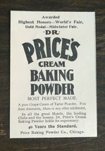 Vintage 1895 Dr. Prices Cream Baking Powder Original Ad 1021  - £5.29 GBP