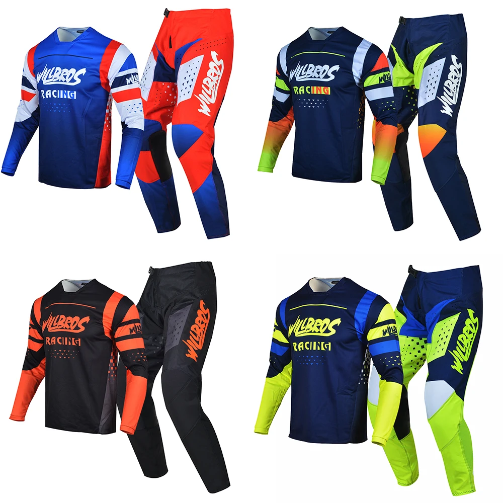Willbros MX Motocross Jersey and Pants Race Combo Enduro DH Dirt Bike Gear Set - £46.15 GBP+