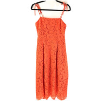 Charles Henry Dress A Line Lace Overlay Floral Tie Straps Orange Size M - £15.37 GBP