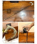 Vintage Style Brass Walking Stick With Brass Elephant Handle Victorian Cane - £15.85 GBP+