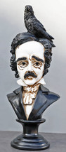Gothic Day of The Dead Edgar Allan Poe Bust With Quoth The Raven Crow Figurine - £38.74 GBP