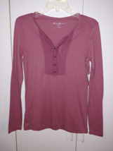 Eddie Bauer Ladies Ls Knit Mauve Pullover TOP-S-NWT-$29.99-SOFT/COMFY - £8.43 GBP