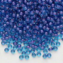 Matsuno 8/0, Tr Blue Lilac Lined, Round Seed Bead, 50g, glass, Japanese, purple - $5.75