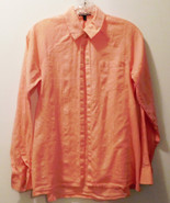 Express Peach w/Silver Threads - Ladies XS Button Down Blouse - Cotton B... - £9.98 GBP