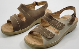 *M) Pavers Ladies Strap Beige Sandals Shoes Size 36 fit like 7.5 - £7.61 GBP