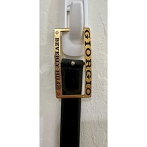 Giorgio Beverly Hills Calfskin Black Belt With Gold Tone Signature Belt ... - $24.74