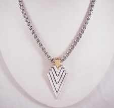 Han Cholo Brass 2-Tone Plated Brass Arrowhead Pendant Necklace 26&quot; - £44.15 GBP