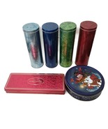 Christmas Cookie Tin&#39;s With Lids Containers Holiday Tin&#39;s Cookies - £12.17 GBP