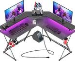 Gaming Desk Seven Warrior 50.4&quot; With Led Strip And Outlets, L-Shaped, In... - $129.99