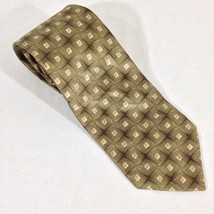 Raphael 100% Silk Tie Men&#39;s Gold Blocked Checkered Design  59&quot;inches NEW - £7.13 GBP