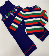 Vintage Christmas Holiday Sweater Jumper Set Baby Infant 18 Months Little Angel  - £17.54 GBP
