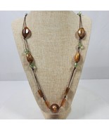 Mid Century Hippie Hand Knotted Statement Necklace 36 Inch Pullover - $552.14 MXN