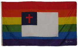 K&#39;s Novelties 3x5 Christian with Rainbow Background Premium Flag 3x5 Grommets - £7.89 GBP