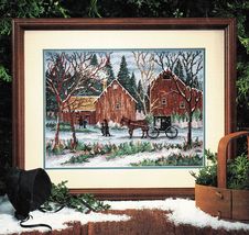 Cross Stitch Al Koenig Art Amish Snowy Sunday Almost Home Frame Sampler ... - £10.02 GBP