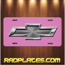 CHEVY Inspired Art on Pink Simulated Carbon Fiber Aluminum license plate - £15.76 GBP