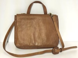 VTG Boulder Ridge Brown Leather Genuine Cowhide Messenger Bag Crossbody ... - $24.00