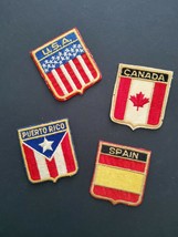 Lot of MIXED Flags Patches: USA, Canada, Puerto Rico, Spain...original 4 pcs - £3.12 GBP