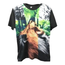 Roaring Lion Graphic T-Shirt Mens Multicolor Short Sleeve Crew Neck M - £18.95 GBP