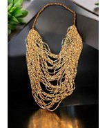 Joan Rivers Layered 38 Strand Seed Bead 28in Necklace Neutral Colors Bro... - €79,61 EUR