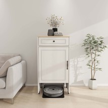 Robot Vacuum Stand Cabinet, Wheels, Storage, Side Table, Antique White - $128.99