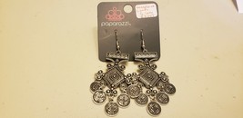 Paparazzi Earrings (New) Unexplored Lands Silver #0047 - £6.83 GBP