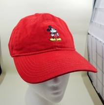 Disney Mickey Mouse Baseball Hat Cap Strap Back Youth Adjustable Red Embroidered - £12.77 GBP