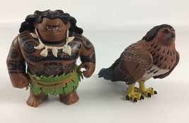 Disney Moana Deluxe Collectible Figures Maui Demigod Regal Hawk Bird 2pc... - $17.77