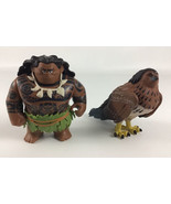 Disney Moana Deluxe Collectible Figures Maui Demigod Regal Hawk Bird 2pc... - £13.98 GBP