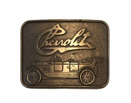 Chevrolet Belt Buckle Chevy Car Automobile RJR Brass Color Vintage Michigan  - £12.62 GBP