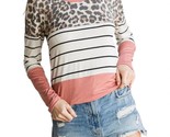 Heimish Usa Leopard Stripe Colorblock Top Multi Color - $31.00