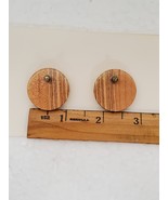 Mid Century genuine wood button earrings - $19.00